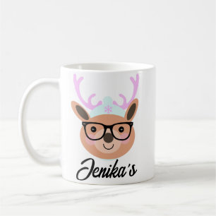 Niedlich Rentier Christmas Scarf Hat Glasses Funny Kaffeetasse