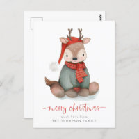 Niedlich Rentier Watercolor Frohe Weihnachtsfeiert