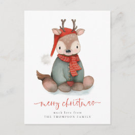 Niedlich Rentier Watercolor Frohe Weihnachtsfeiert Postkarte