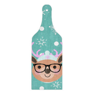 Niedlich Rentier Weihnachts-Party Scarf Hat Brille Schneidebrett