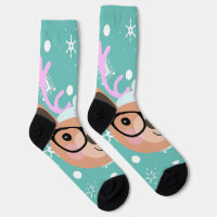 Niedlich Rentier Weihnachts-Party Scarf Hat Brille