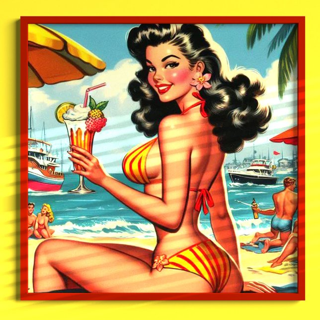 Niedlich Retro Bikini Girl Poster (Von Creator hochgeladen)