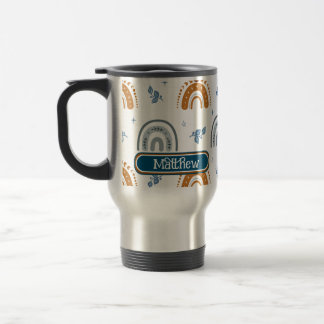 Niedlich Retro Boho Celestial Muster Personalisier Reisebecher