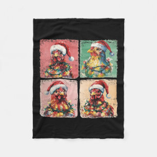 Niedlich Retro Boho Chickens Weihnachtslicht Funny Fleecedecke