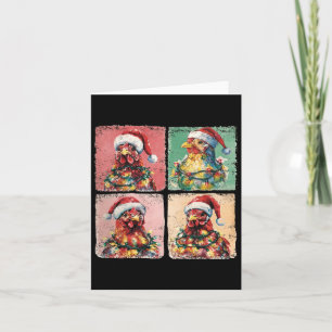 Niedlich Retro Boho Chickens Weihnachtslicht Funny Karte