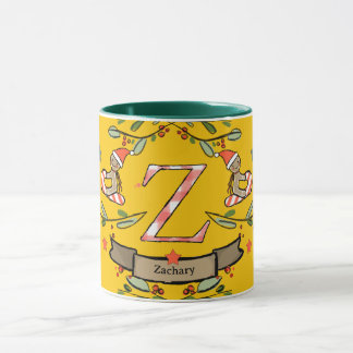 Niedlich Retro Christmas Monogram "Z" mit Namen Tasse