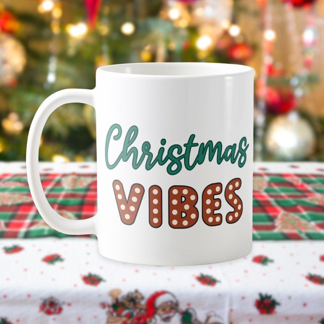 Niedlich Retro Christmas Vibes Kaffeetasse (cute retro christmas vibes mug)