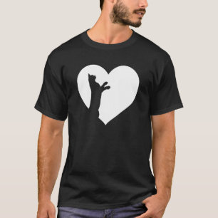 Niedlich Retro, die Katzen liebt Schwarze Katze  W T-Shirt