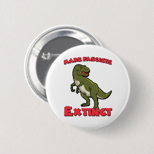 Niedlich Retro Dinosaurier - Faschisten aussterben Button