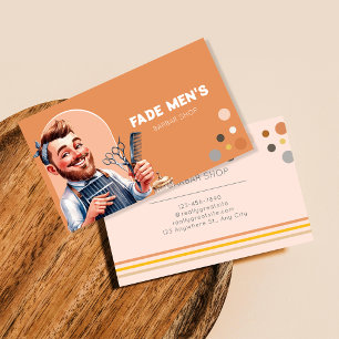 Niedlich Retro Elegent Cartoon Barbar Haarbearbeit Visitenkarte