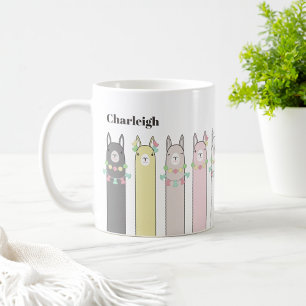 Niedlich Retro farbenfrohe Llamas Kaffeetasse