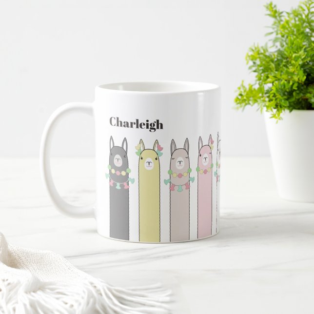 Niedlich Retro farbenfrohe Llamas Kaffeetasse (Von Creator hochgeladen)