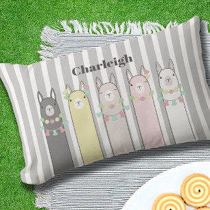 Niedlich Retro farbenfrohe Llamas Outdoor Lumbar K Kissen Für Draußen