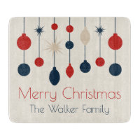 Niedlich Retro Frohe Weihnachten Red Blue Ornament