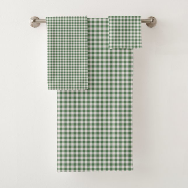Niedlich Retro Gingham Kariertes Muster | Winter G Badhandtuch Set (Insitu)