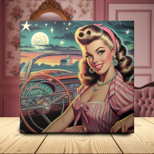 Niedlich Retro Girl Fliese