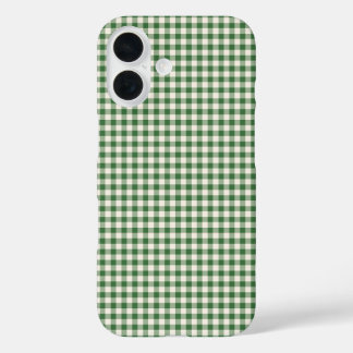 Niedlich Retro Green Gingham Kariertes Muster iPhone 16 Hülle