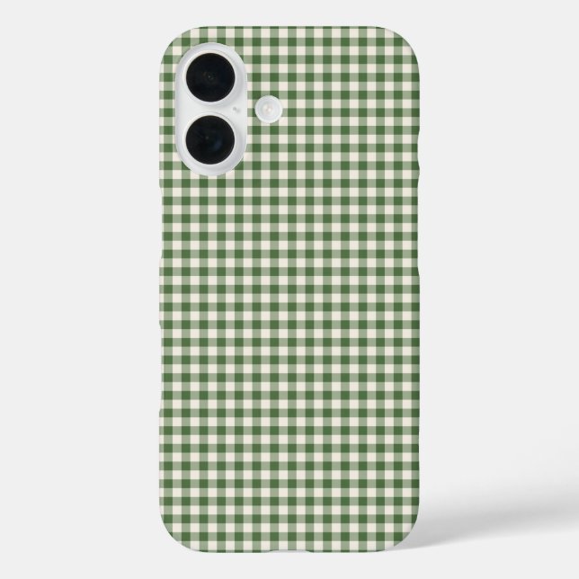 Niedlich Retro Green Gingham Kariertes Muster Case-Mate iPhone Hülle (Rückseite)