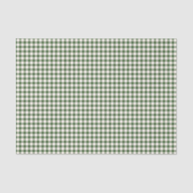 Niedlich Retro Green Gingham Kariertes Muster Seidenpapier (Vorderseite)
