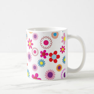 Niedlich Retro Groovy Daisy Farbiges Muster für Bl Tasse