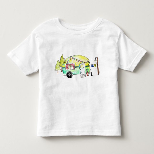 Niedlich Retro Happy Camper Kleinkind T-shirt (Vorderseite)