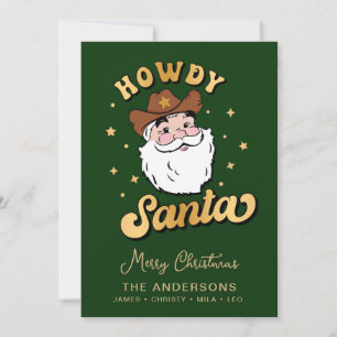 Niedlich Retro Howdy Santa Cowboy Texas Christmas  Einladung