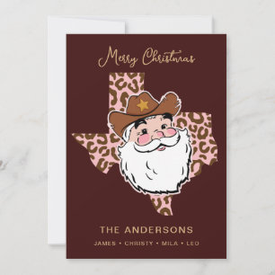 Niedlich Retro Howdy Santa Cowboy Texas Christmas  Einladung