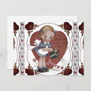 Niedlich Retro Kindergarten Vintage Kunst Feiertagspostkarte