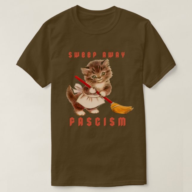 Niedlich Retro Kitten - Faschismus abschrecken T-Shirt (Design vorne)