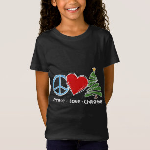 Niedlich Retro Peace Liebe Christmas Boho Weihnach T-Shirt