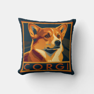 Niedlich Retro Pembroke Welsh Corgi Kissen
