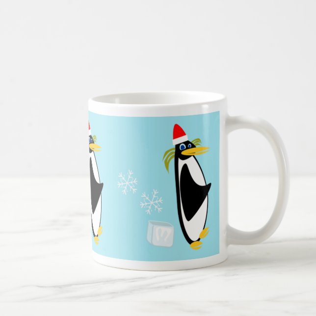 Niedlich Retro Pinguin Holiday Toon Tasse (Rechts)