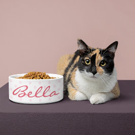 Niedlich Retro Pink Polka Dosen Katzenkätzchen Hau Napf