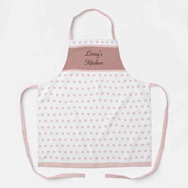 Niedlich Retro Pink Whisper Polka Dot Schürze (Vorderseite)