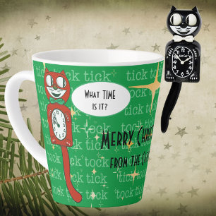 Niedlich Retro Red Green Custom Christmas Cat Milchtasse