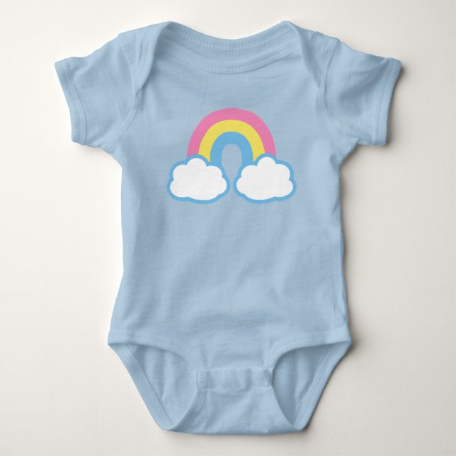 Niedlich Retro-Regenbogen Baby Strampler (Vorderseite)