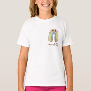 Niedlich Retro-Regenbogen-Individuelle Name Kinder T-Shirt