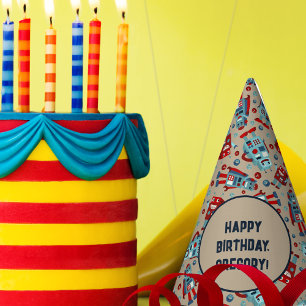 Niedlich Retro Robots Sci-Fi Boys Geburtstag Partyhütchen