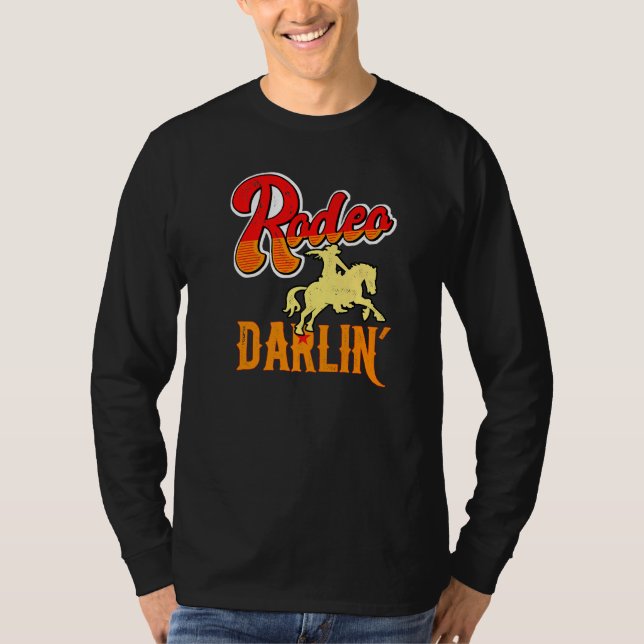 Niedlich Retro Rodeo Darlin' Horse & Bull G T-Shirt (Vorderseite)