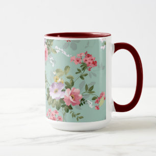 Niedlich Retro Rose Tapete Schönes Blumenmuster Vi Tasse