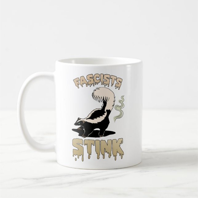 Niedlich Retro Skunk - Faschisten stink Kaffeetasse (Links)