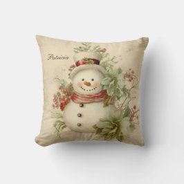 Niedlich Retro Snowman Weihnachten Kissen