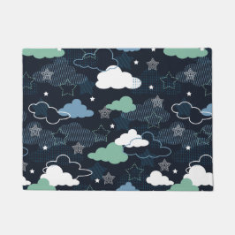 Niedlich Retro Starry Night Sky Muster Fußmatte