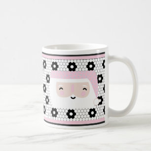 Niedlich Retro Tile Pink Weihnachten Kaffeetasse