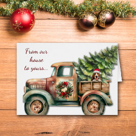 Niedlich Retro Truck Basset Weihnachten