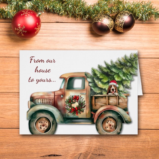 Niedlich Retro Truck Basset Weihnachten (Von Creator hochgeladen)