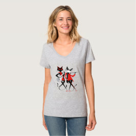 Niedlich Retro Vintage MCM rote schwarze Beatnik K T-Shirt