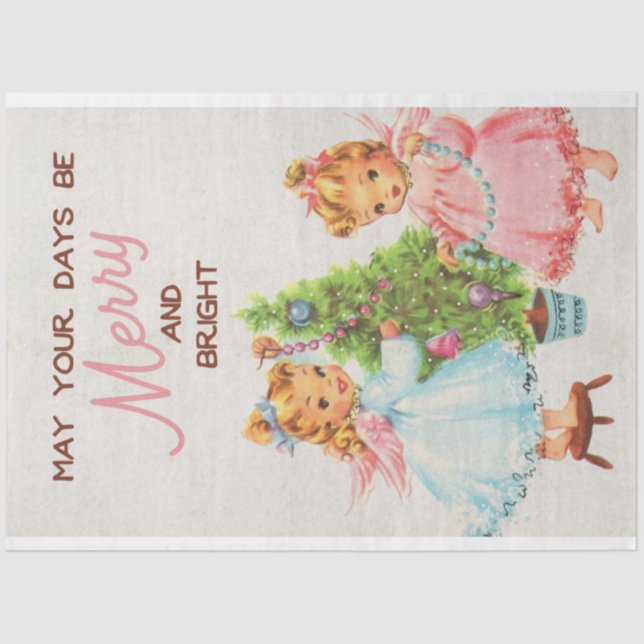 Niedlich Retro Vintage Seidenpapier (Vorderseite)