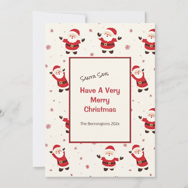 Niedlich Retro Weihnachts-Weihnachtskarte Feiertagskarte (Vorderseite)