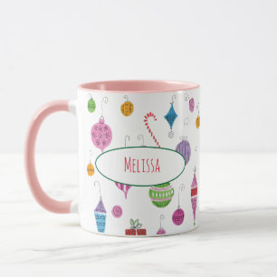 Niedlich Retro Weihnachtsschmuck personalisierte M Tasse